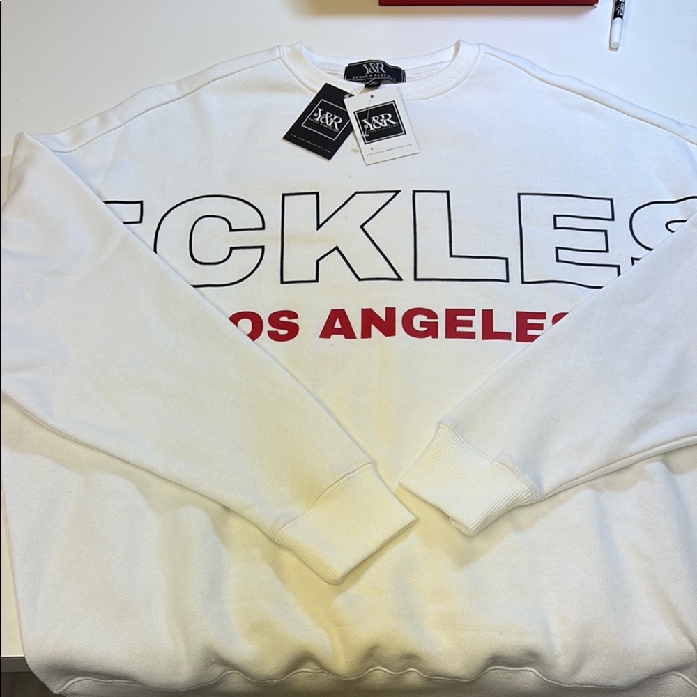 Young and Reckless NWT White Sweatshirt Size M Medium